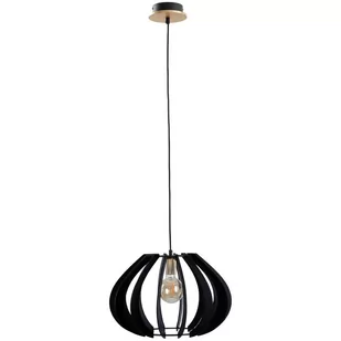 KET Drewniana LAMPA wisząca loftowa OPRAWA skandynawski zwis czarny KET619 - Lampy sufitowe - miniaturka - grafika 1