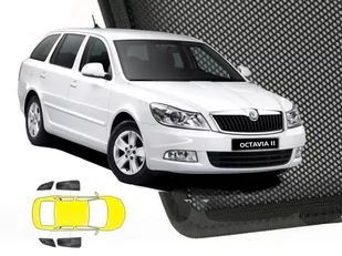 Zasłonki przeciwsłoneczne do Skoda Octavia II kombi ŚCIEMNIJ.TO, 4 szt. - Akcesoria motoryzacyjne - miniaturka - grafika 1