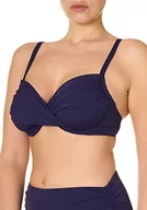 Stroje kąpielowe - goldenpoint Bikini damski kostium kąpielowy, biustonosz z falbankami, fioletowy, 90B - miniaturka - grafika 1