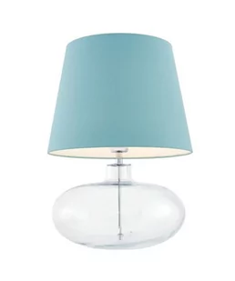 Kaspa Lampa stołowa Sawa niebieski/biały abażur PODSTAWA TRANSPARENTNA 40584112 - Lampy stojące - miniaturka - grafika 1