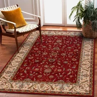Dywany - Dywan wełniany OMEGA ARIES kwiaty rubin czerwony 200x300 cm - miniaturka - grafika 1
