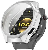 Akcesoria do smartwatchy - SILIKONOWE ETUI Z OSŁONĄ EKRANU DO HUAWEI WATCH GT 6 PRO 46 MM OCHRONA 360, SREBRNE - miniaturka - grafika 1