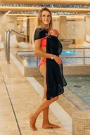 Chusty do noszenia dzieci - LennyLamb Chusta kółkowa do wody - LennyLamb Black Mesh 1.8 m. - miniaturka - grafika 1