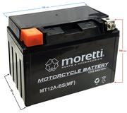 Części motocyklowe - Akumulator Moretti AGM (Gel) MT12A-BS - miniaturka - grafika 1