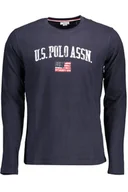 Portfele - US POLO T-SHIRT MĘSKI Z DŁUGIM RĘKAWEM NIEBIESKI - miniaturka - grafika 1