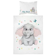 Pościel dla dzieci - Pościel niemowlęca, słoń, 90 x 120 cm, niebieska - miniaturka - grafika 1