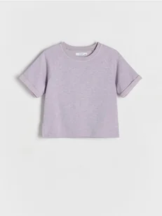 Reserved - Dzianinowy t-shirt - lawendowy - Koszulki dla dziewczynek - miniaturka - grafika 1
