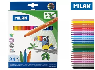 MILAN Flamastry ze stożkowa końcówka 24 kolory - Przybory szkolne - miniaturka - grafika 1