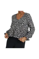 Bluzki damskie - Bluzka damska Vero Moda Salina Cropped Top luźna w kwiaty-S - miniaturka - grafika 1
