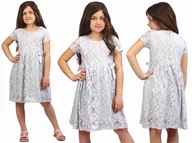 Sukienki - ELEGANCKA Sukienka KORONKOWA Z Różyczką BREEZE 98 - miniaturka - grafika 1