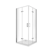 Kabiny prysznicowe - Kabina prysznicowa narożna, drzwi składane jak książka + 2 ścianki, szkło 8 mm Easy-Clean, wys. 190 cm – drzwi 65 (62,5-64) x drzwi 100 (97,5-99) - miniaturka - grafika 1