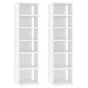 Szafki na buty - vidaXL Szafki na buty, 2 szt., białe, 25x27x102 cm, płyta wiórowa - miniaturka - grafika 1