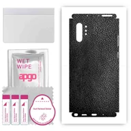 Szkła hartowane na telefon - Folia naklejka skórka strukturalna na TYŁ+BOKI do Samsung Galaxy Note 10+ 5G -  Skóra Czarna - apgo SKINS - miniaturka - grafika 1