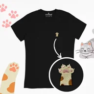 Koszulki męskie - Haftowany T-shirt KOCIE PAZURKI czarny XL - miniaturka - grafika 1
