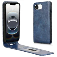 Etui i futerały do telefonów - Do iPhone 16e Etui z gniazdem na kartę Magnetyczne pionowe skórzane etui na telefon z klapką - czarne Wielobarwny Dark Blue - miniaturka - grafika 1