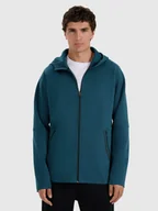 Bluzy męskie - 4F Bluza dresowa rozpinana z kapturem męska - granatowa L - miniaturka - grafika 1