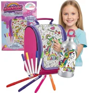 Zabawki kreatywne - Torebka plecak Bidon do malowania 2w1 Jednorożec PISAKI ZESTAW KREATYWNY - miniaturka - grafika 1