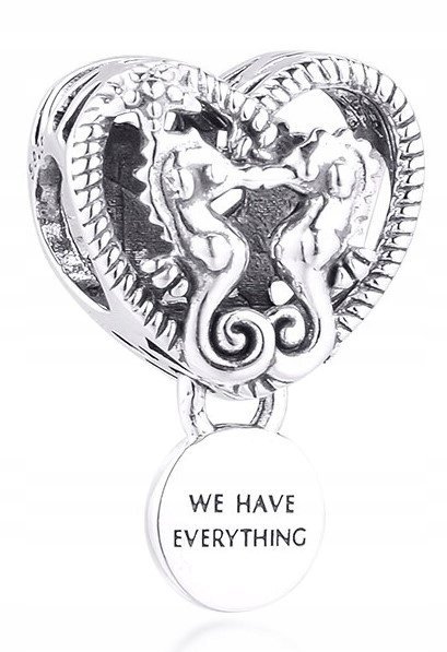 Charms Serce Konik Morski Miłość srebro 925