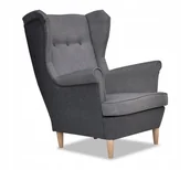 Fotele - Fotel Uszak KLASYCZNY szaro HOTEL POCZEKALNIA - miniaturka - grafika 1