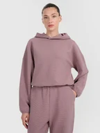 Bluzy damskie - 4F Bluza dresowa z waflowej dzianiny damska - brązowa XXL - miniaturka - grafika 1