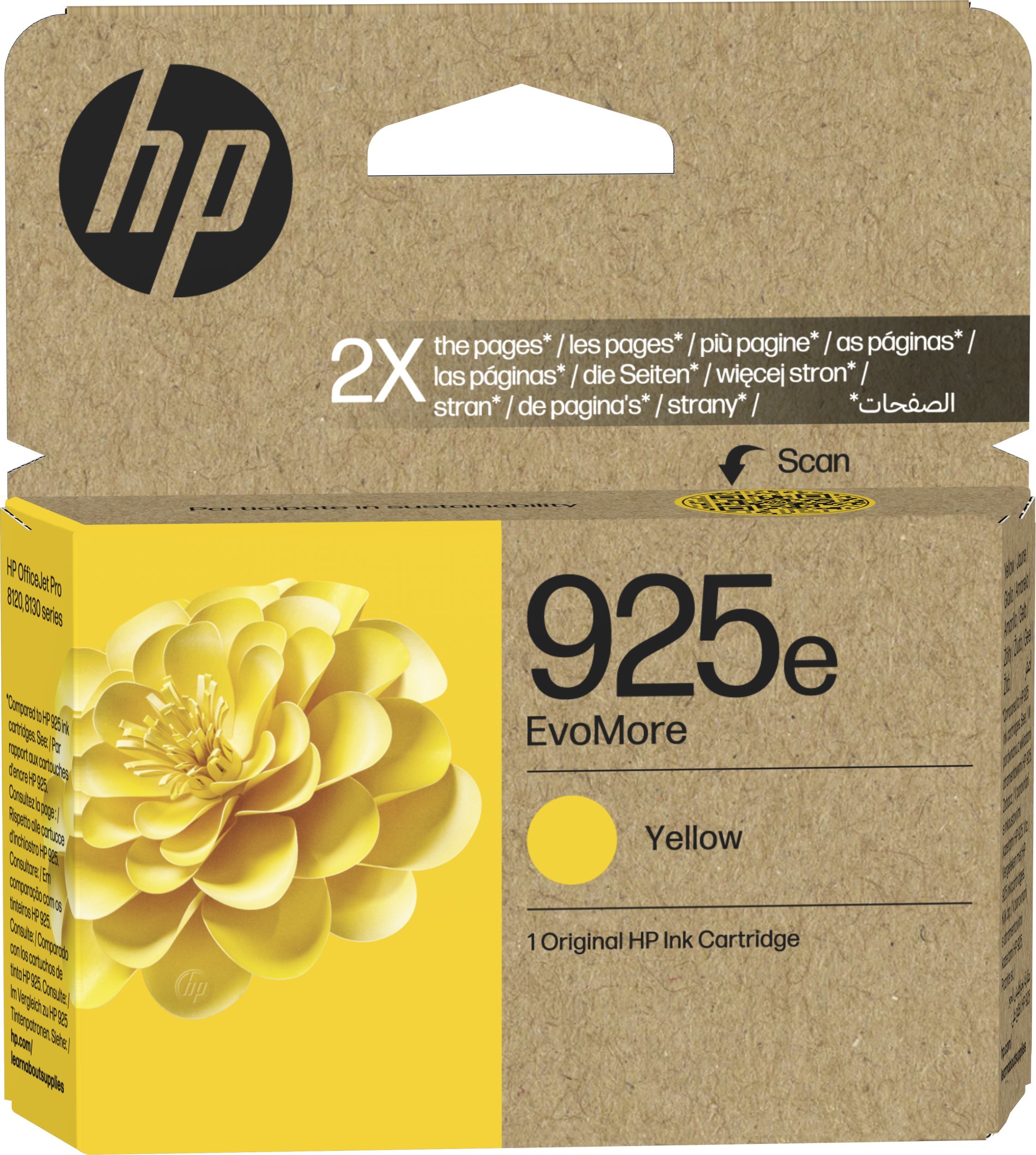 Tusz HP Ink Cartridge EvoMore 925e Yellow Original żółty 800 stron 4K0W2PE#LS1