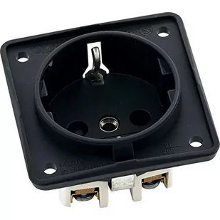 Hager Polo Integro Flow Gniazdo SCHUKO z przesłonami styków czarny mat 9419505 9419505 - Gniazdka elektryczne - miniaturka - grafika 1