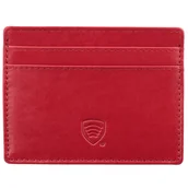 Etui na dokumenty i karty - Skórzane damskie etui blokujące karty zbliżeniowe RFID (Czerwony) - miniaturka - grafika 1