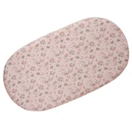 Prześcieradła dla dzieci - Prześcieradło bawełniane do kosza mojżesza / gondoli z gumką- KORALOWE W KWIATY - miniaturka - grafika 1