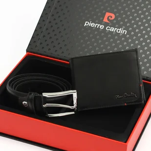 Męski zestaw skórzany pasek portfel Pierre Cardin - Paski - miniaturka - grafika 1