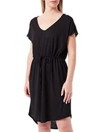 Sukienki - JACQUELINE de YONG damska sukienka jednokolorowa, czarny, XL - miniaturka - grafika 1