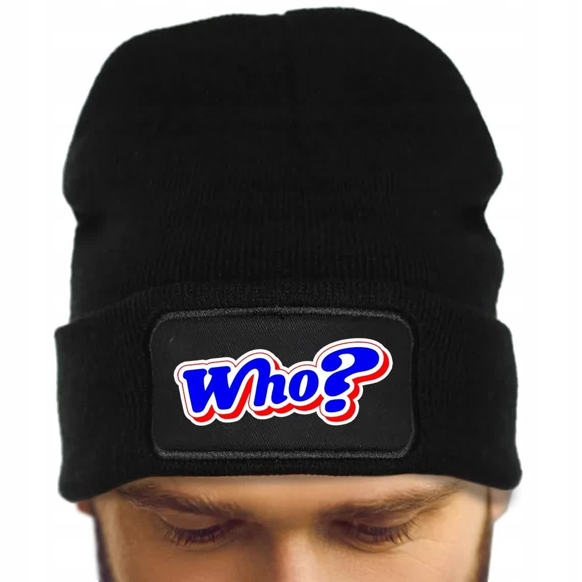 CZAPKA ZIMOWA MĘSKA ZIMA CZARNA ONESIZE WHO? Wzory