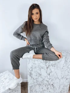 Komplet damski dresowy KEILI ciemnoszary Dstreet AY0647 - Zestawy damskiej odzieży sportowej - miniaturka - grafika 1