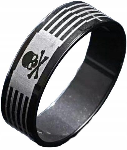 Czarny Sygnet z Symbolem Pirackiej Czaszki Pierścień Stal Szlachetna