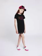 Sukienki i spódniczki dla dziewczynek - DKNY Sukienka codzienna D32873 D Czarny Regular Fit - miniaturka - grafika 1