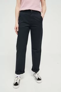 Spodnie damskie - Converse spodnie damskie kolor czarny proste medium waist - grafika 1