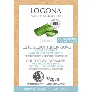 Logona Nawilżająca kostka do oczyszczania skóry twarzy z organicznym aloesem i kwasem hialuronowym 60.0 g - Kremy do twarzy - miniaturka - grafika 1