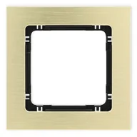 Klawisze i ramki - Karlik Ramka pojedyncza Deco metal - mosiądz szczotkowany, czarny - miniaturka - grafika 1