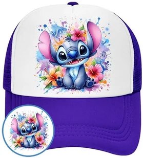 Czapka z Daszkiem Lilo i Stich Niebieska z Nadrukiem Na Lato Siatka Bejsbolówka - Czapki i chusty sportowe męskie - miniaturka - grafika 1