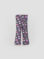 Spodnie i spodenki dla dziewczynek - Reserved - Legginsy flare Świnka Peppa - fioletowy - miniaturka - grafika 1