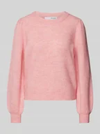 Swetry damskie - Sweter z dzianiny z bufiastymi rękawami model ‘SLFLULU’ - miniaturka - grafika 1
