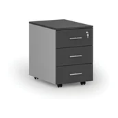 Szafki biurowe - Kontenerek biurowy mobilny PRIMO GRAY, 3 szuflady, szary/grafit - miniaturka - grafika 1