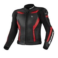 Odzież motocyklowa - SHIMA CHASE kurtka motocyklowa meska - skórzana, letnia, sportowa kurtka ze sliderami barków, protektorami CE braków, łokci, pleców (Czerwona, 56) - miniaturka - grafika 1