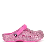 Buty dla dziewczynek - Klapki Crocs BAYA GLITTER CLOG T 207014-7AA Różowy - miniaturka - grafika 1