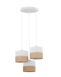 Lampa wisząca nad stół Linobianco, sufitowa, boho drewniana, do salonu - Lampy sufitowe - miniaturka - grafika 1