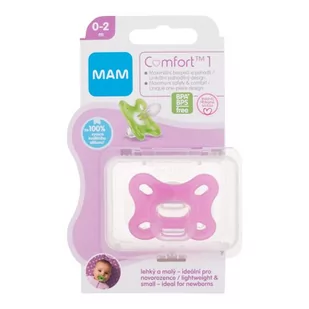 MAM Comfort 1 Silicone Pacifier 0-2m Pink smoczek 1 szt dla dzieci - Smoczki uspokajające - miniaturka - grafika 1