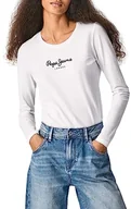 Koszulki i topy damskie - Pepe Jeans T-shirt damski New Virginia Ls N, biały (white), XL - miniaturka - grafika 1