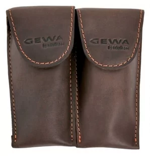 Gewa -Etui na 2 ustniki w kształcie trąbki, brązowa skóra (również na kornet/róg skrzydłowy, kieszeń na ustnik, etui, etui, wyściółka, podwójna, podwójna) - Akcesoria do instrumentów dętych - miniaturka - grafika 1