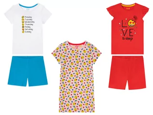 Piżamy dla dziewczynek - Piżama (t-shirt + szorty) lub koszula nocna dziewczęca z biobawełny - grafika 1