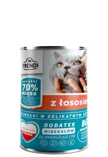 Frendi kawałki w delikatnym sosie z łososiem 400g - Mokra karma dla kotów - miniaturka - grafika 1