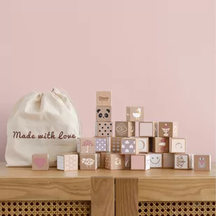 CLASSIC WORLD Drewniane Klocki Pastelowe Układanka Nauka Liczenia Liter Wzorów 29 el. - Klocki - miniaturka - grafika 1